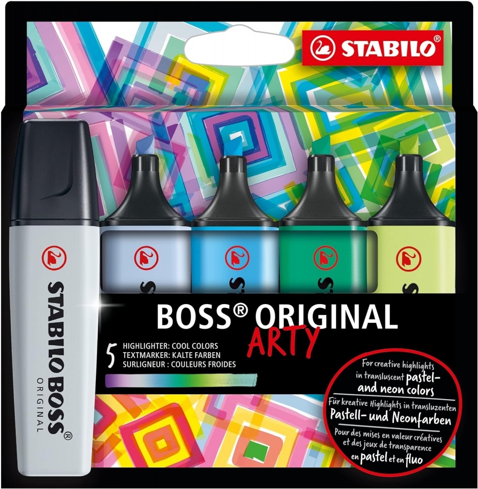 Set de etichete text Stabilo Arty - Boss Original, 5 buc. , culori reci