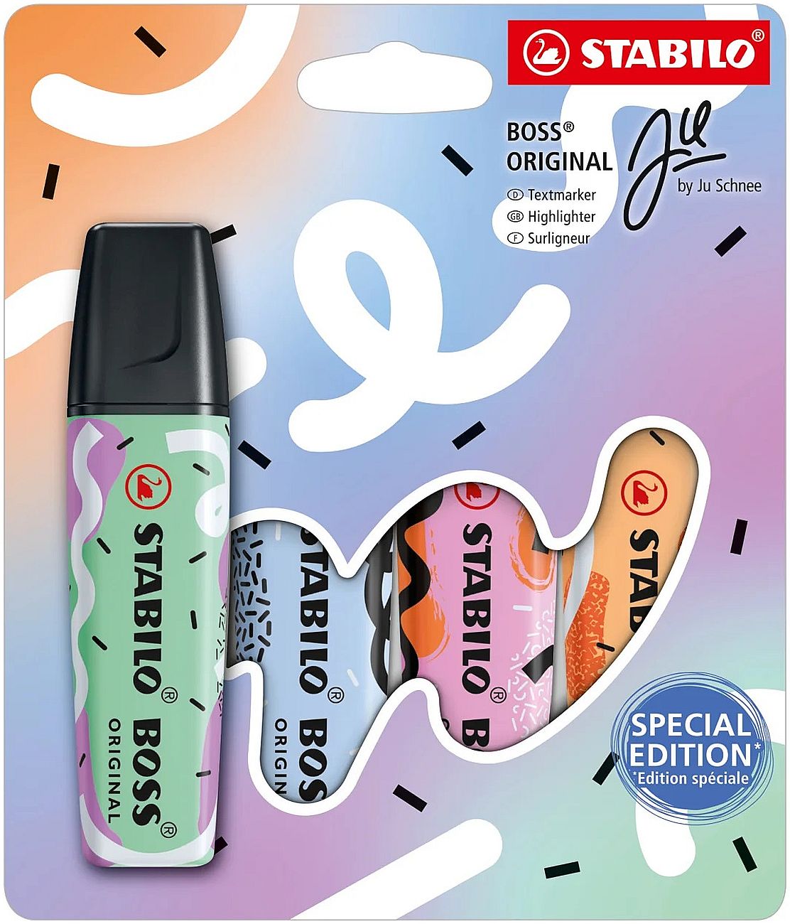 Set de etichete text Stabilo Boss Original - Ju Schnee, 4 buc. pastel
