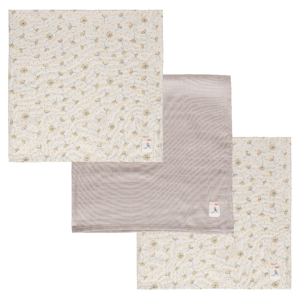 Set scutece din muselina Bebe-Jou - 70 х 70 cm, Wish Grey