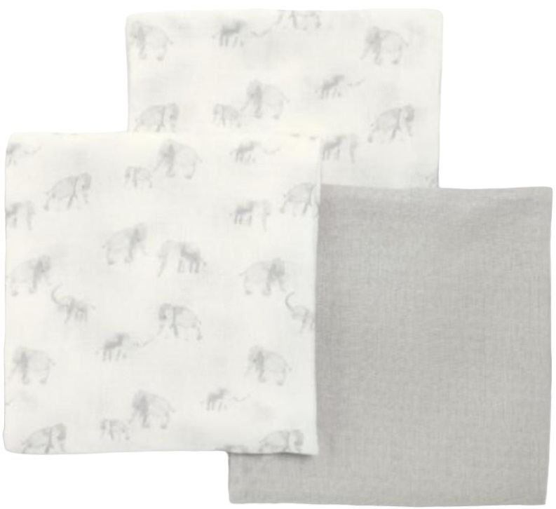 Set de scutece de tifon Mamas & Papas - Elephant, 90 х 90 cm, 3 buc