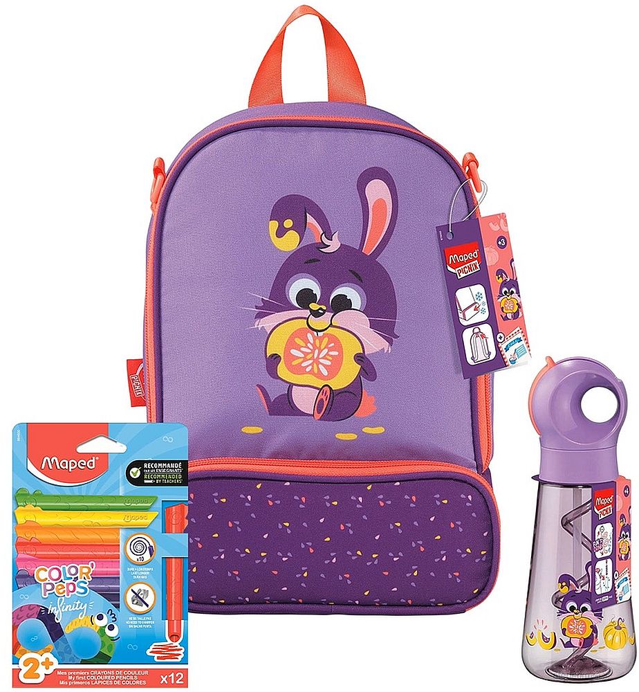 Set de genți termoizolante, sticlă Maped Picnik și creioane Maped Color Peps