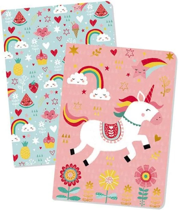 Set caiete Janod - Fox and Unicorn, 2 buc, 16 foi, sortiment