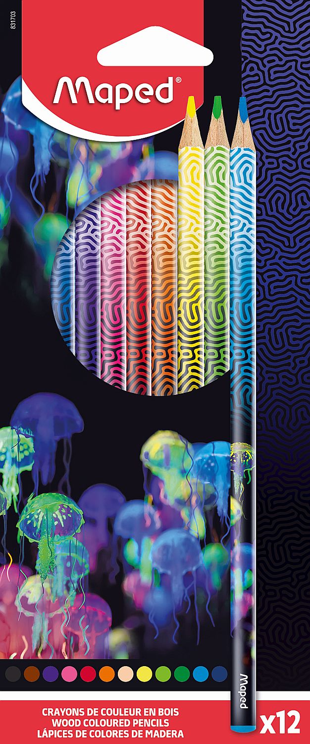 Set creioane colorate Maped Deepsea Paradise - 12 culori
