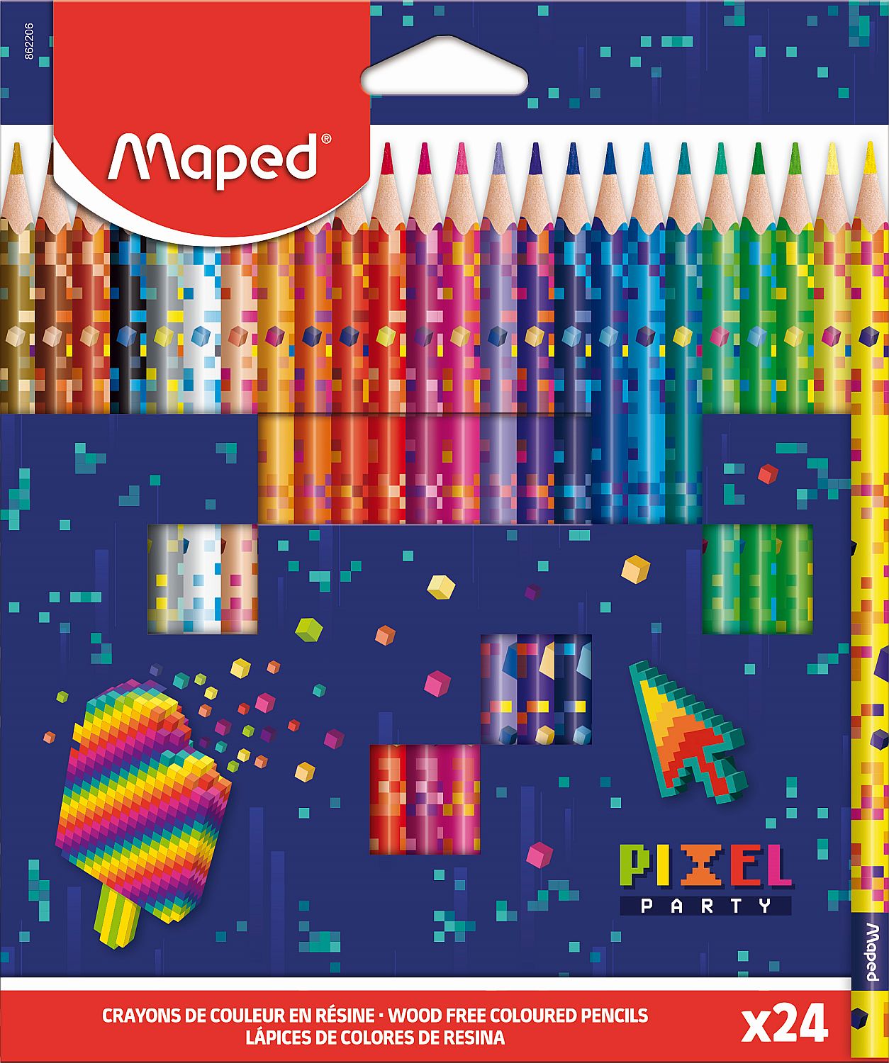 Set creioane colorate Maped Pixel Party - 24 culori