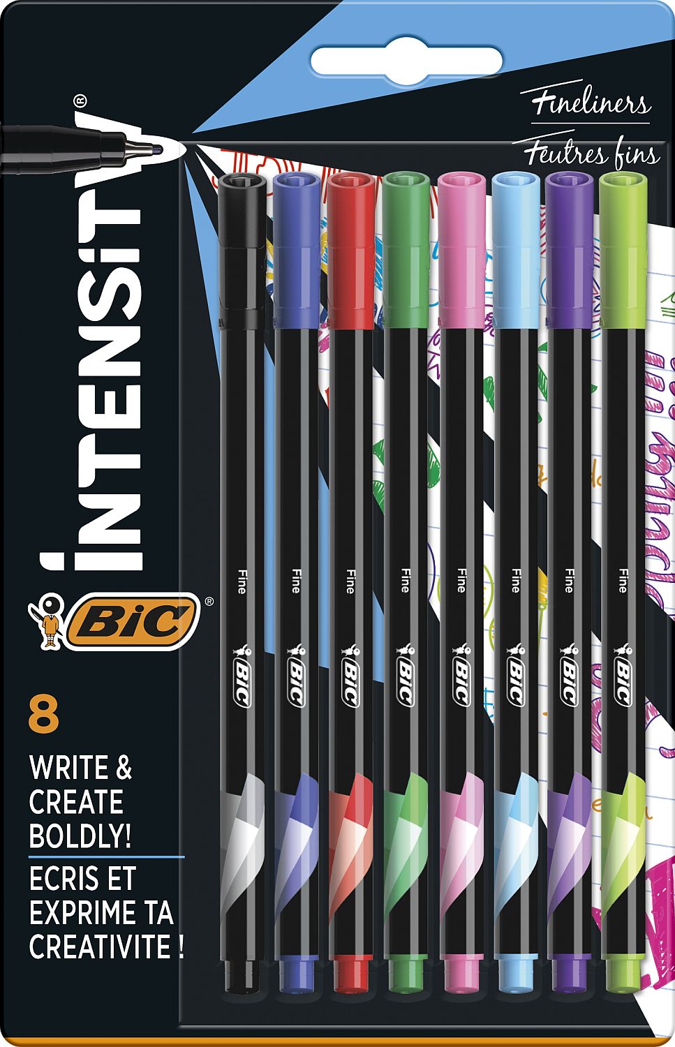 Set de linere colorate BIC Intensity - 0.4 mm, 8 buc
