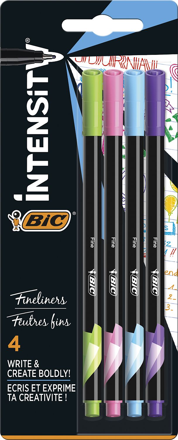 Set de linere colorate BIC Intensity - Fun, 0.4 mm, 4 buc