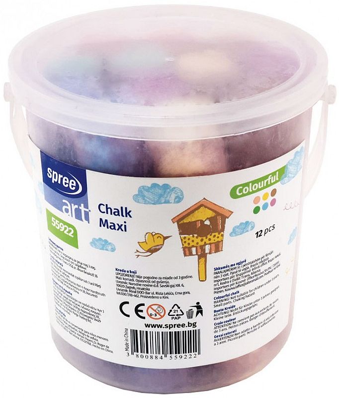 Set de crete colorate  Spree Art - Maxi, 12 buc