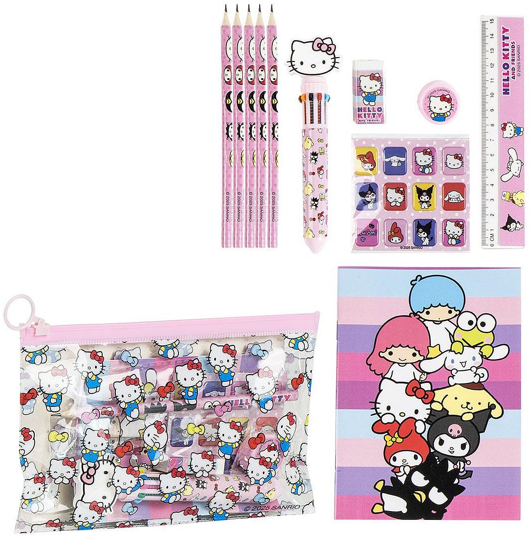 Set de rechizite școlare Cerda Hello Kitty - Într-un penar transparent