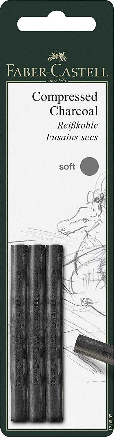 Faber-Castell Pitt set de cărbune Pitt - 3 bucăți, mediu