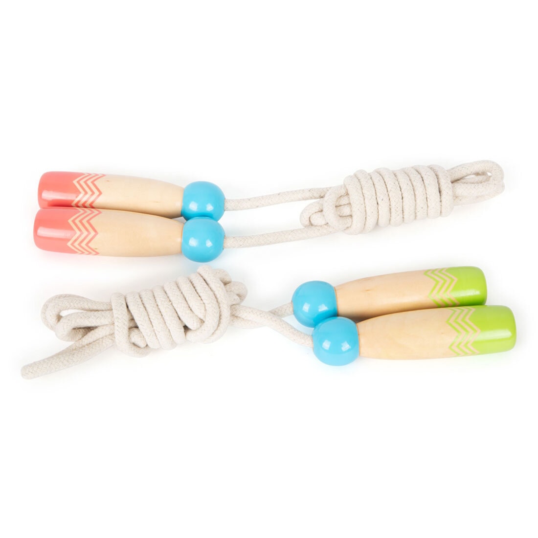 Set frânghii de sărit Small Foot - Mânere din lemn, 2 buc