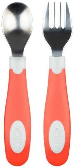 Set furculiță și lingură Dr. Brown's - Coral