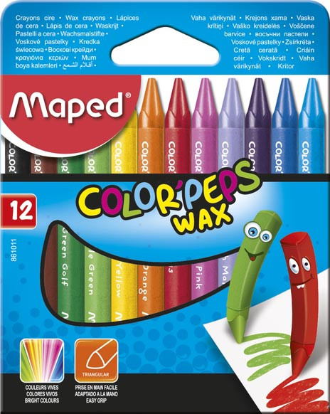 Set pasteluri cerate Maped Color Peps, 12 culori