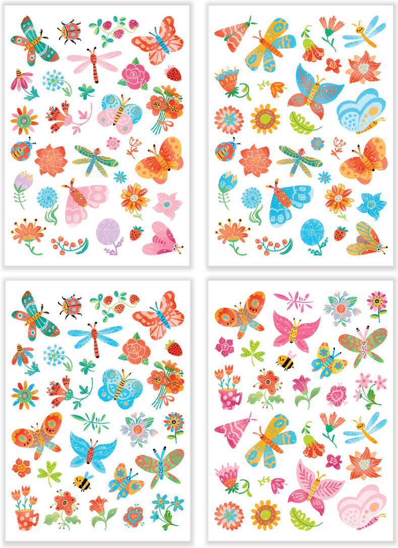 Set de tatuaje temporare  Dodo - Flowers