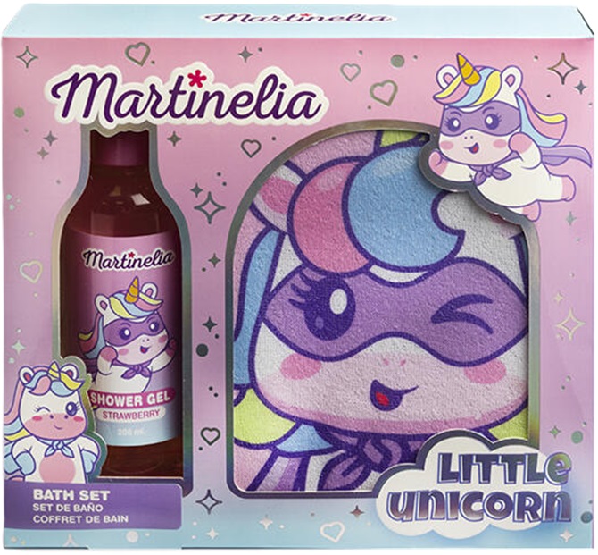 Set de baie pentru copii Martinelia Little Unicorn - Gel de dus și mănușă de baie