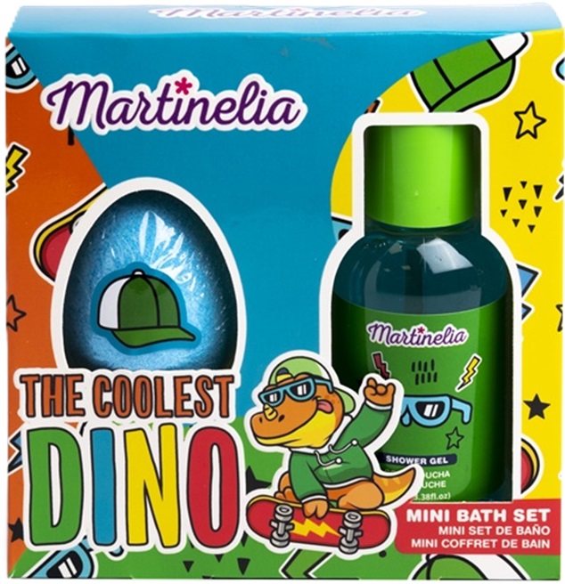 Set de baie pentru copii Martinelia The Coolest Dino - Gel de duș și bombă de baie