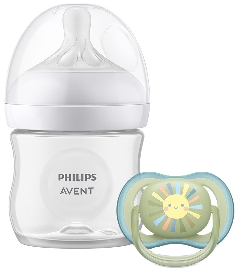 Set pentru bebeluși Philips Avent Natural Response - Biberon cu tetină, 125 ml și suzetă