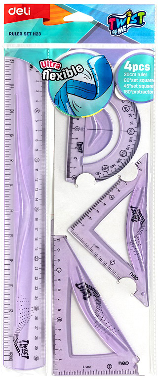 Set de desen flexibil Deli Twist Me - EH23, 4 piese, violet