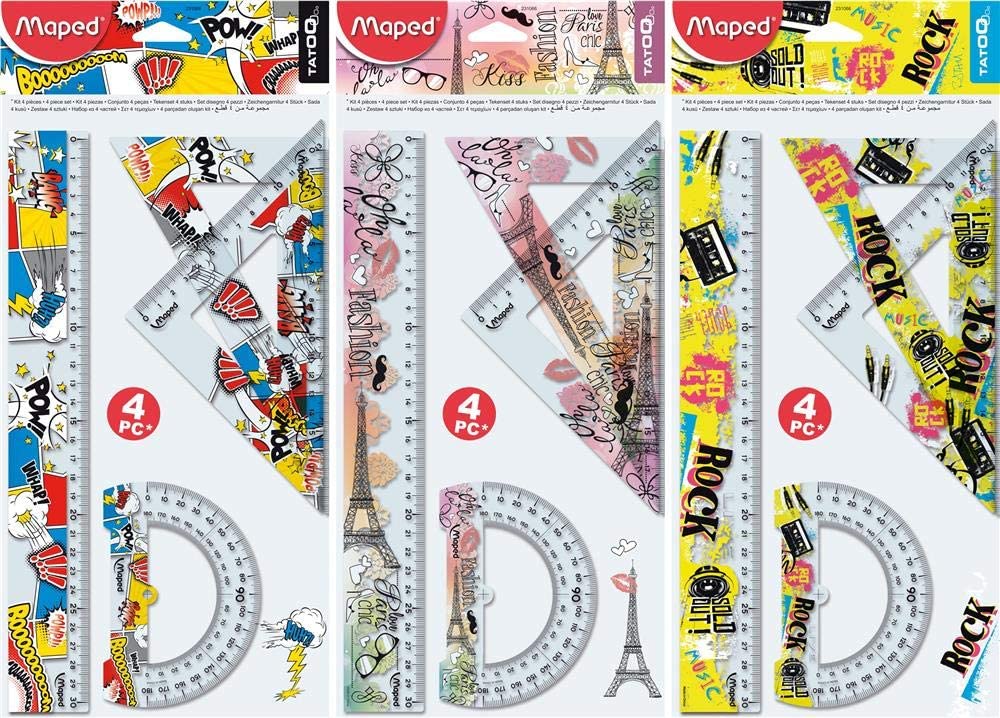 Set de desen Maped - Tatoo, 4 piese, asortiment