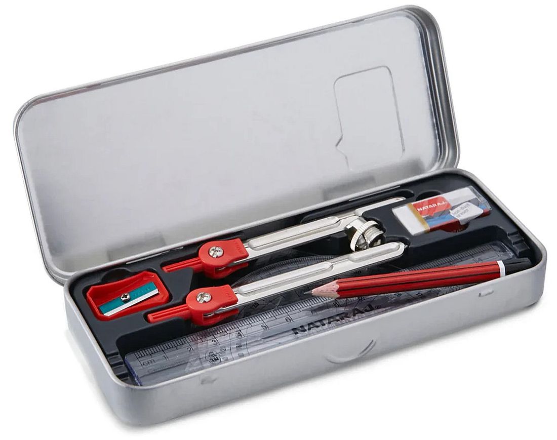 Set de desen Nataraj - În cutie metalică, 9 piese