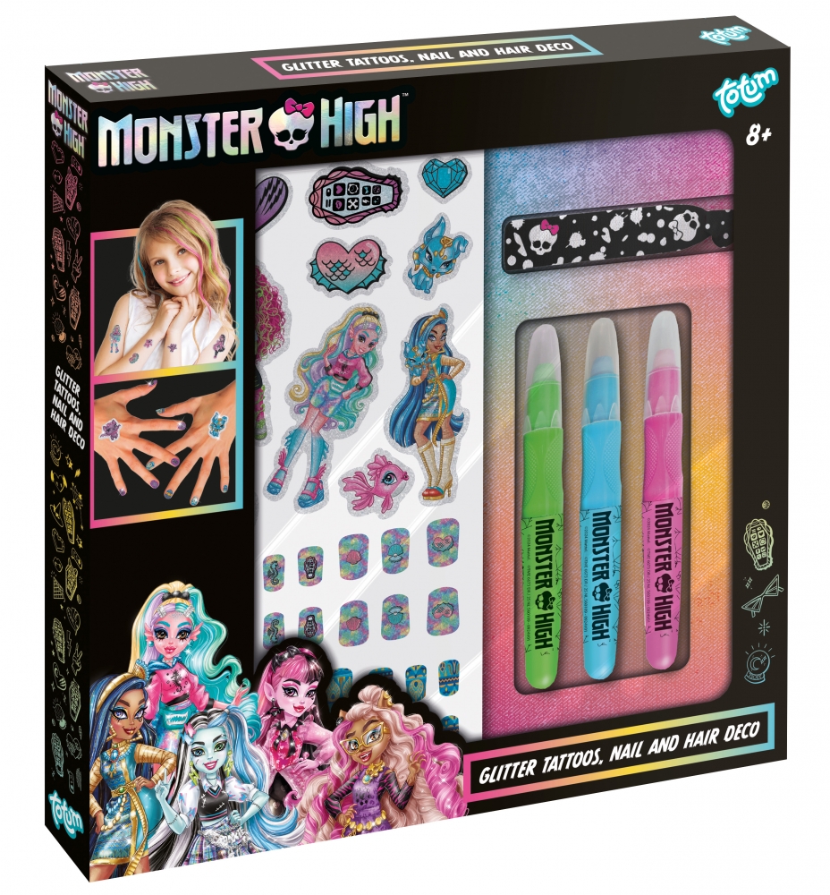 Set de decorațiuni Totum - Monster High, pentru unghii și păr