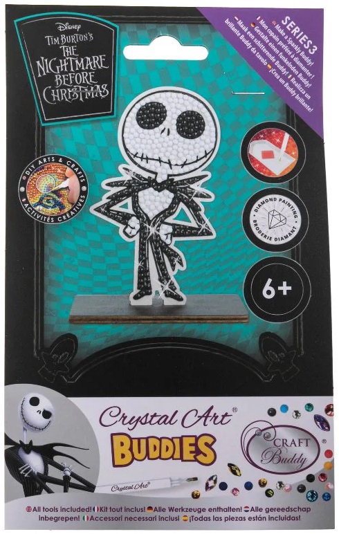 Kit de broderie cu diamante Craft Buddy - Crystal Art Buddies: Jack Skellington, 7 piese