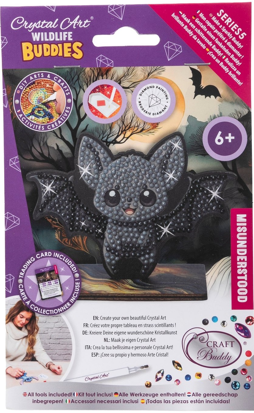 Set de broderie cu diamante Craft Buddy - Crystal Art Buddies: Liliac, 7 piese