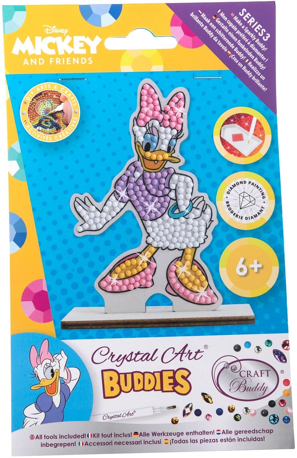 Kit de broderie cu diamante Craft Buddy - Daisy Duck, 7 piese