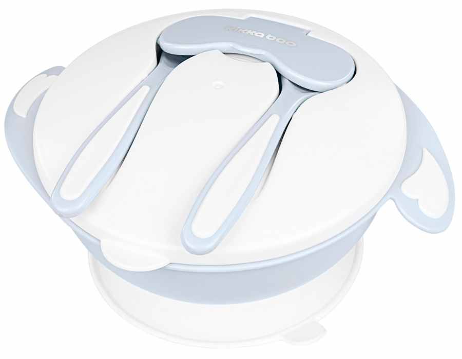 Set hrana Kikka Boo - Castronas si tacamuri, albastru