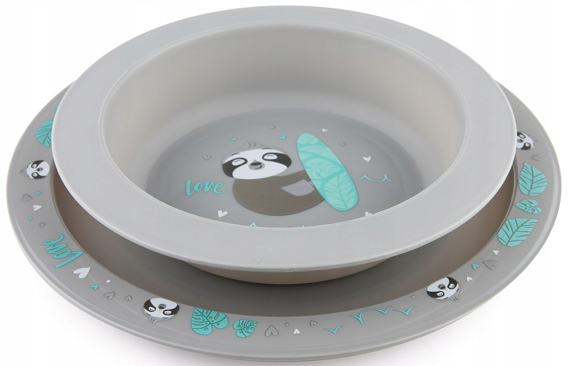 Set de masa Canpol - Animale exotice, 2 piese, gri