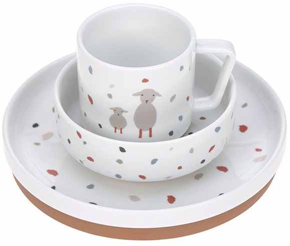 Set de hrănire Lassig - Tinny Farmer, Sheep & Goose, 3 piese