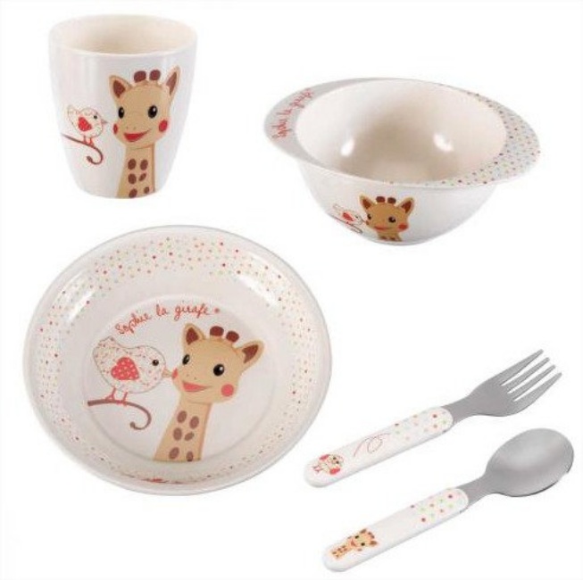 Set de sufragerie Sophie la Girafe - Kiwi, 5 piese