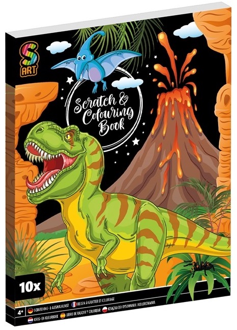 Kit de răzuit si desenat  Grafix - Dinozaur
