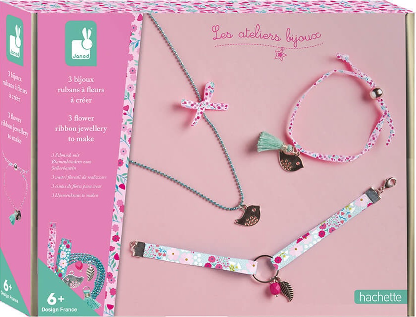 Kit de confectionare bijuterii Janod - Cu panglici colorate