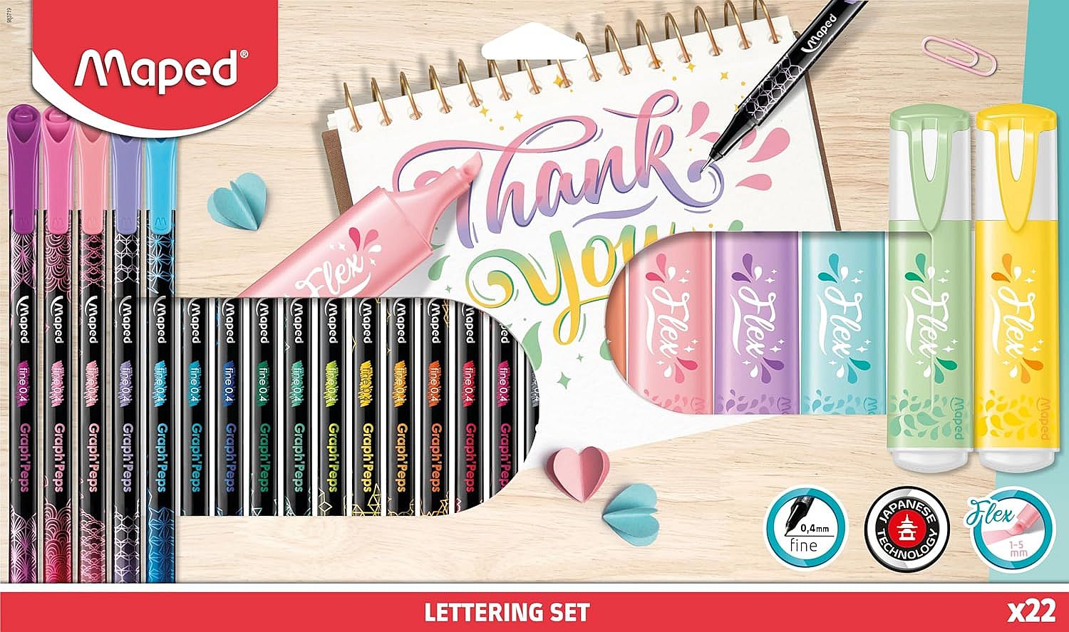 Set de caligrafie Maped Littering - 22 piese