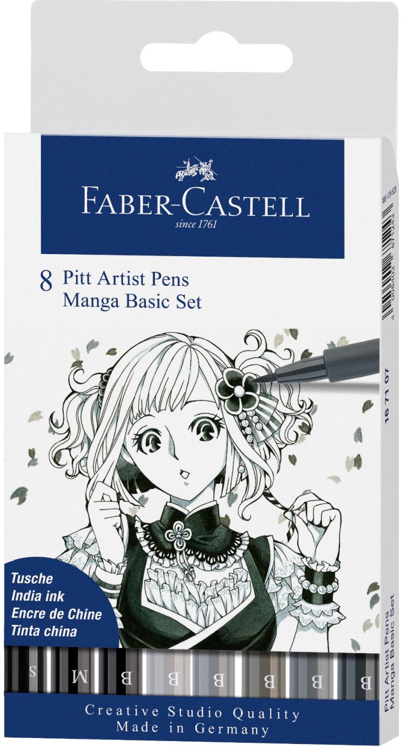 Set de baza Manga Faber-Castell Pitt Artist - 8 buc.