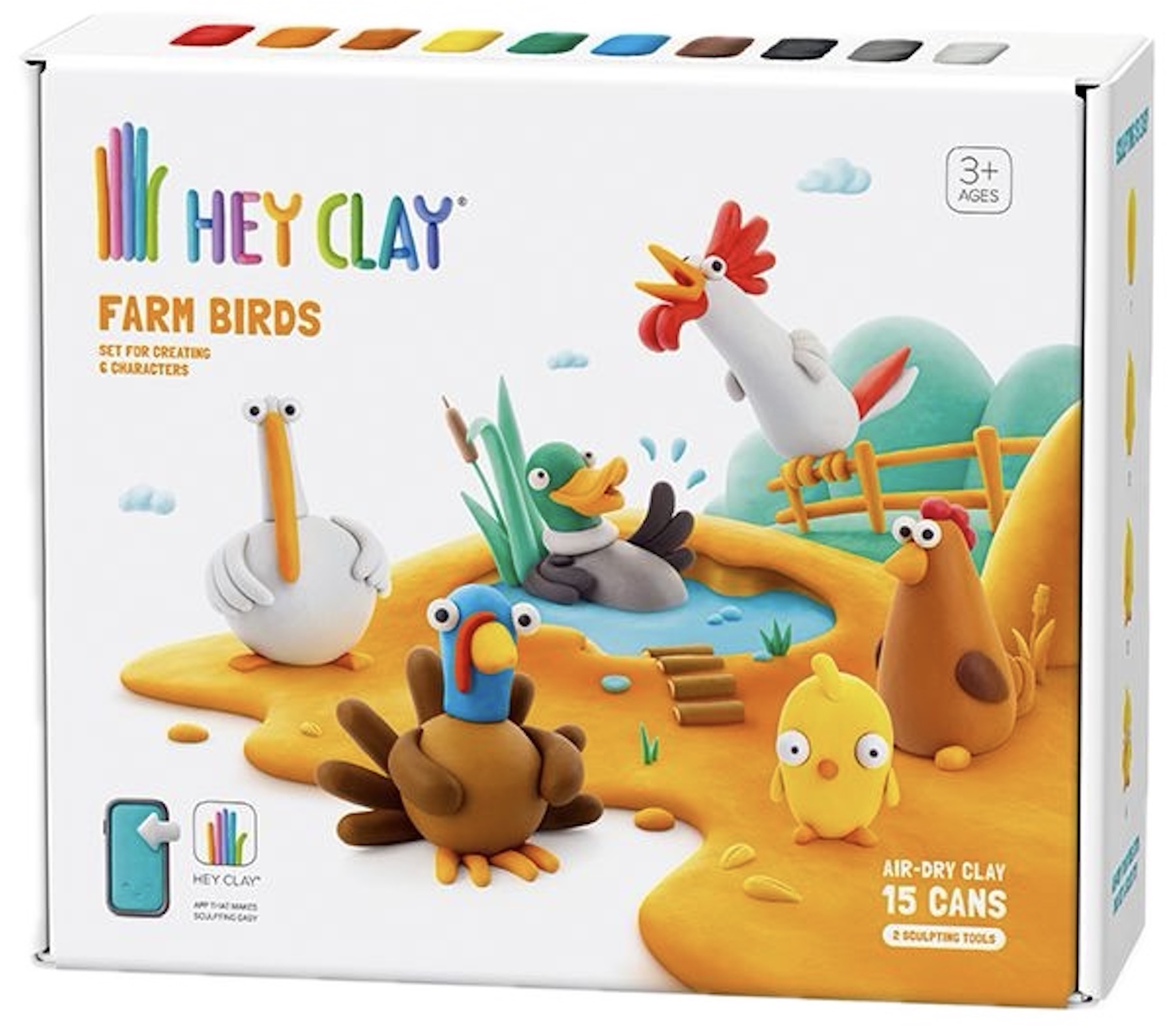 Trusă de modelat argilă Hey Clay - Păsări de la fermă