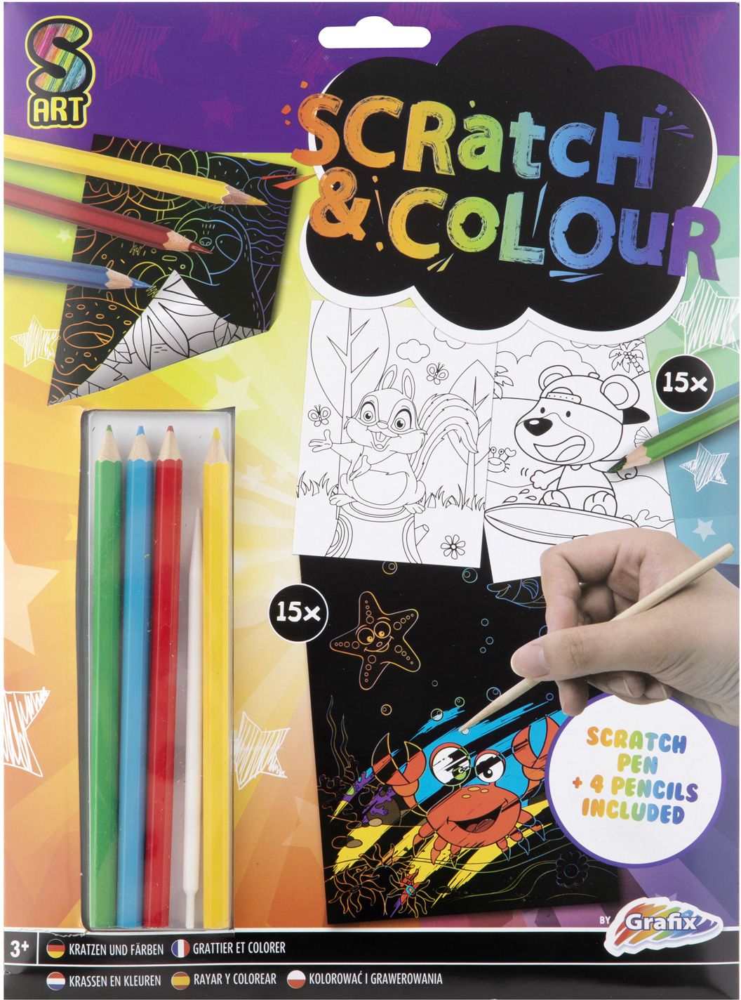 Set de colorat Grafix - A4, 15 coli