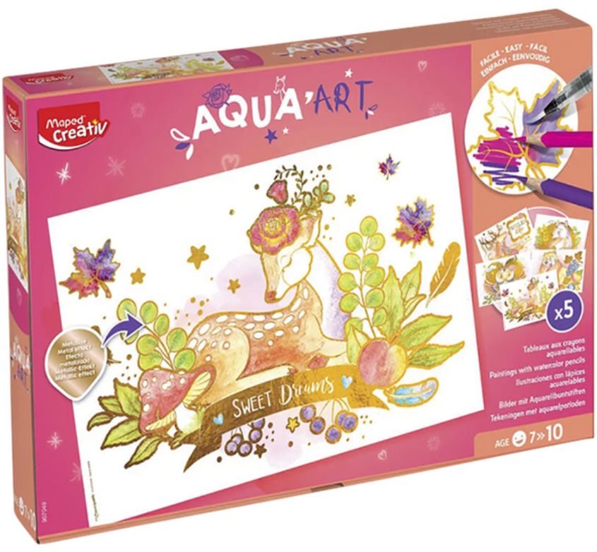 Set de colorat Maped Creativ - Aqua art, Vise plăcute, acuarele