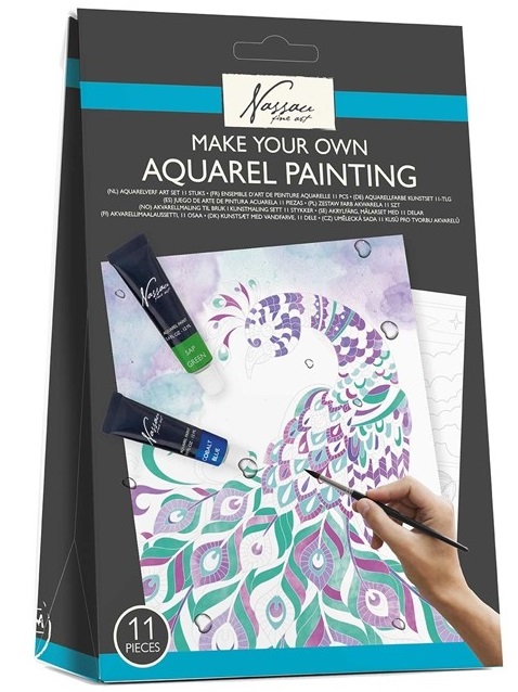 Set pentru colorat cu vopsele de acuarela Grafix - Animale