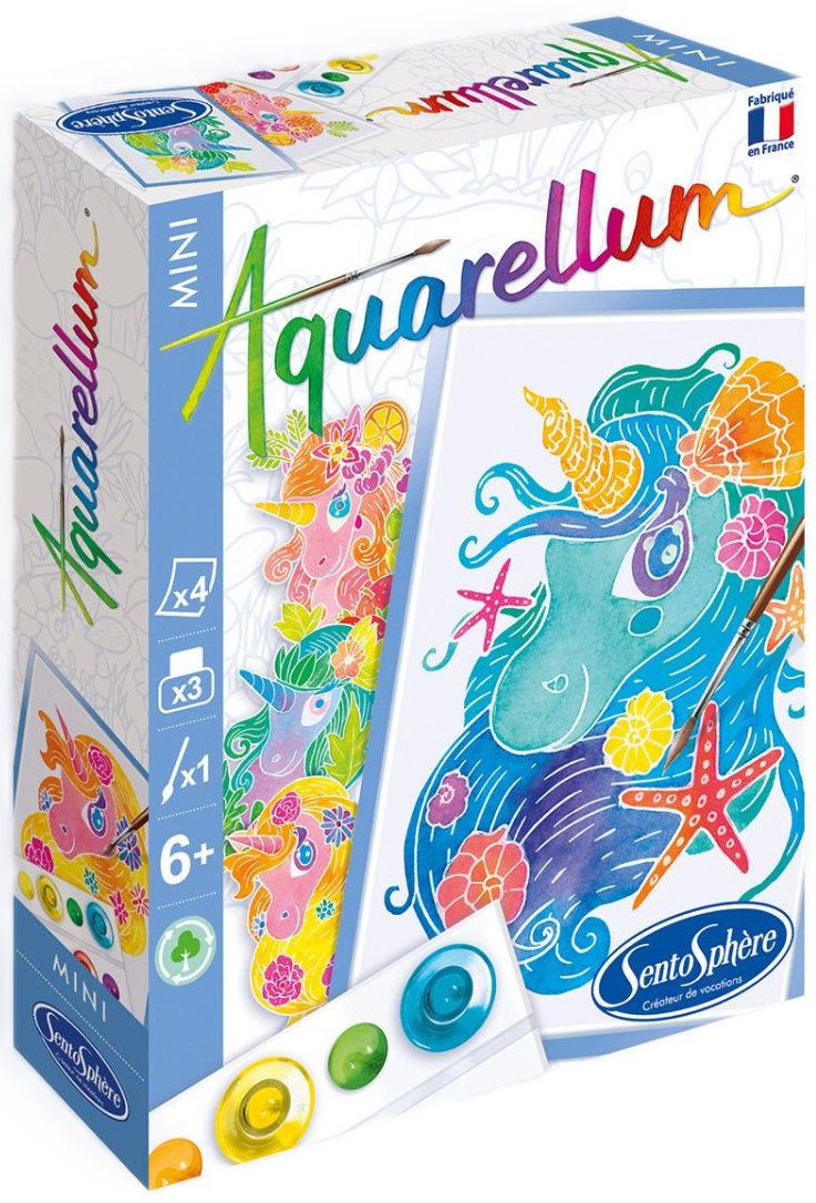 Set de colorat acuarelă Sentosphere Aquarellum Mini - Unicorni