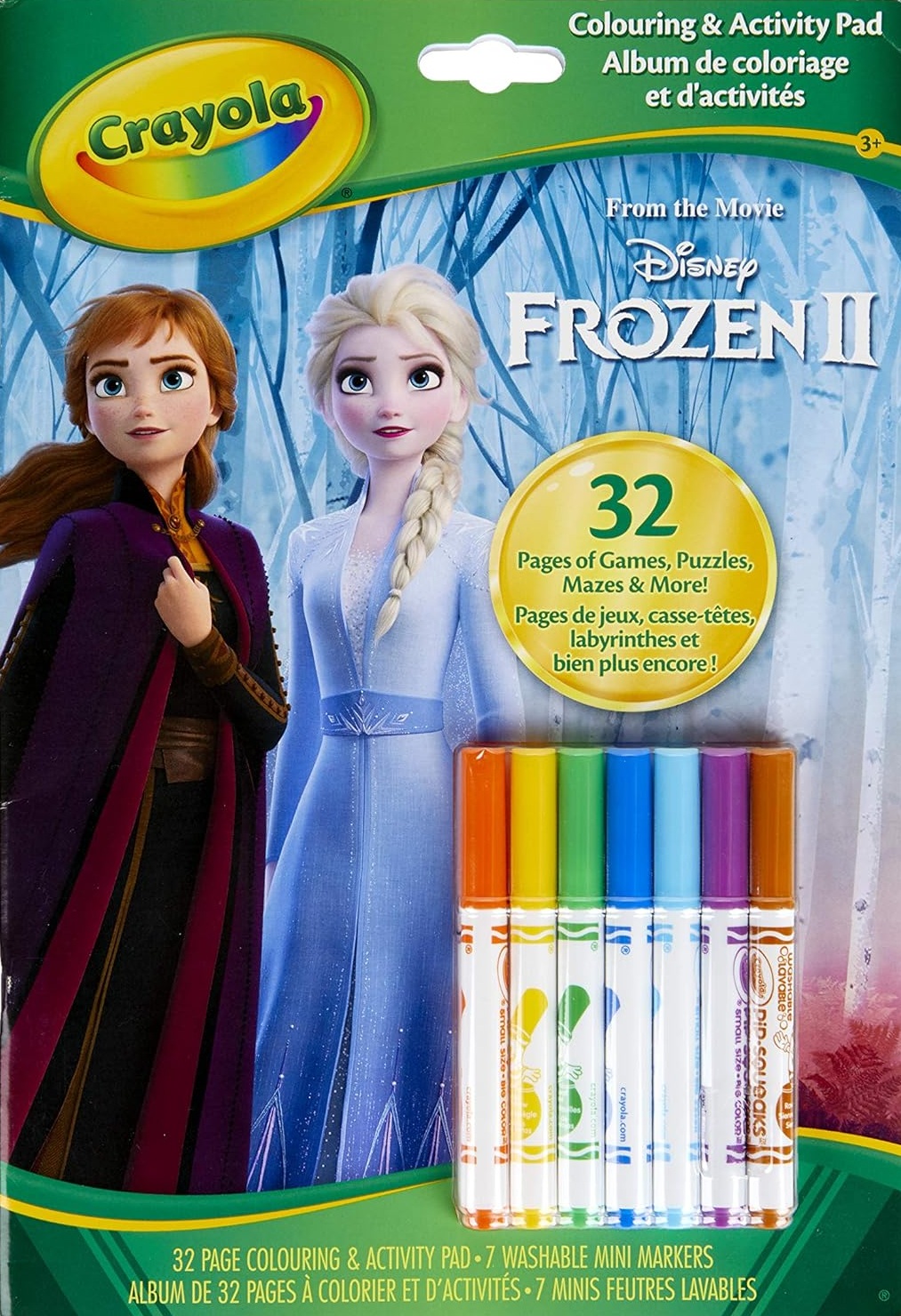 Set de colorat cu jocuri Crayola - Frozen, 32 pag + 7 markere