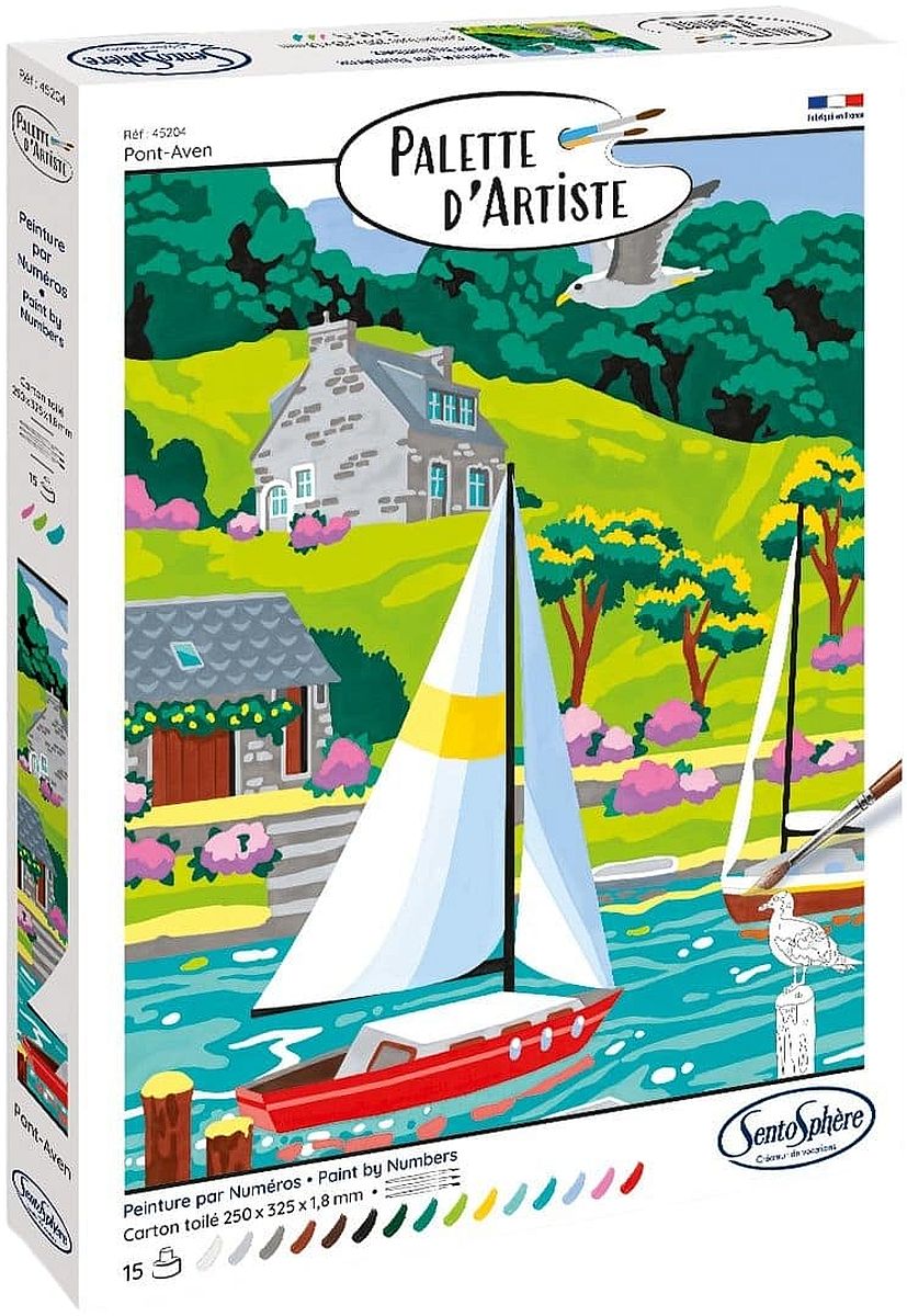 Kit de colorat după numere Sentosphere Palette d'artiste - Pont Avent