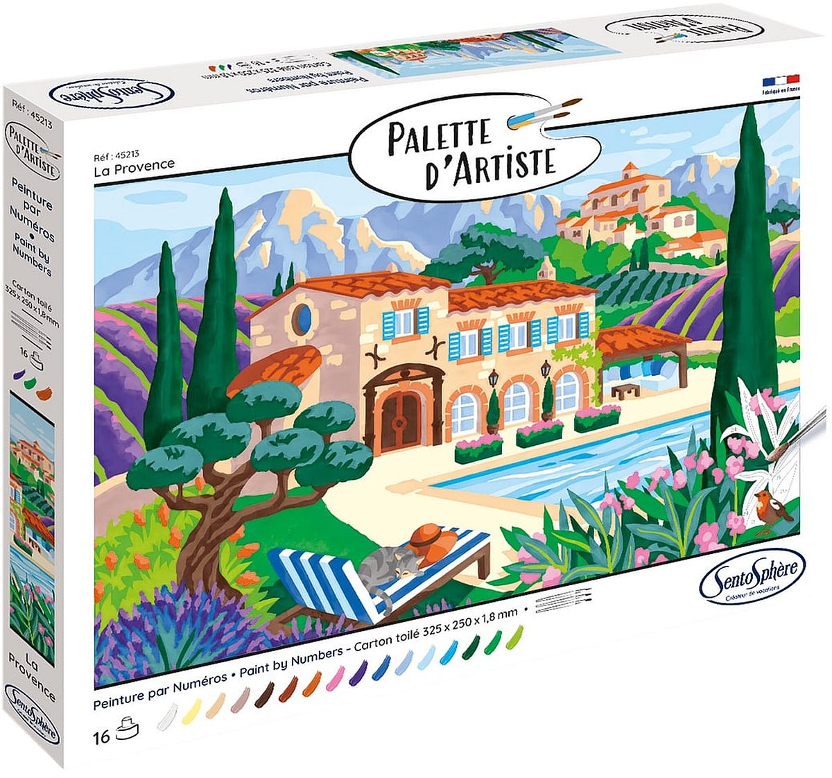 Kit de colorare după numere Sentosphere Palette d'artiste - Provence