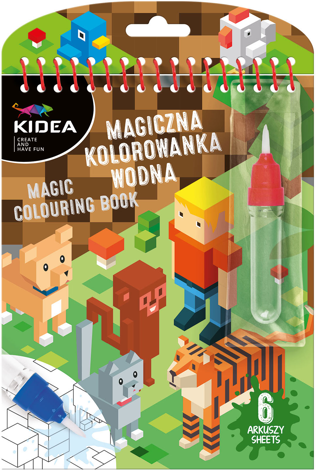 Carte de colorat cu apă Kidea - Minecraft