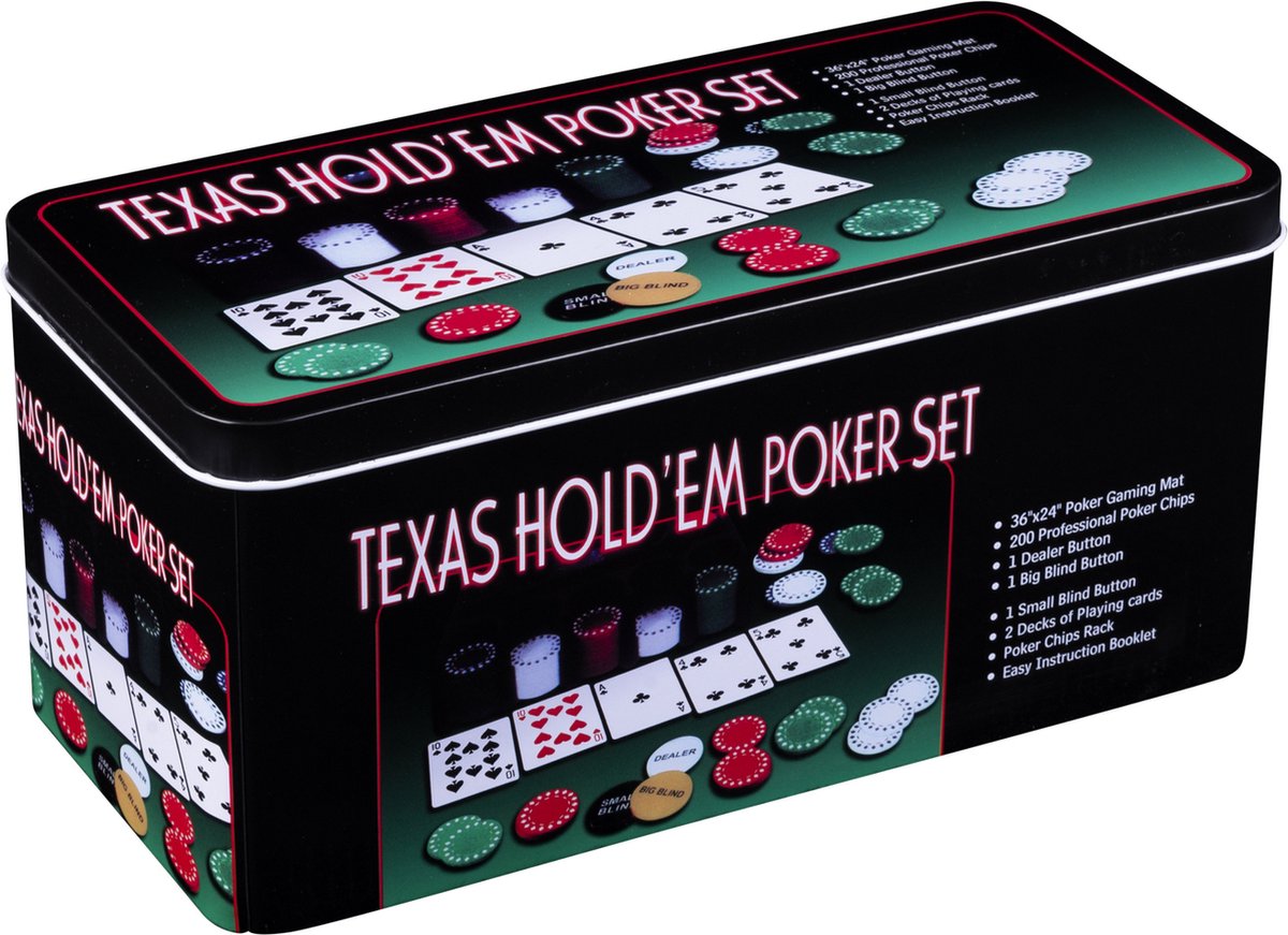 Set de poker - 200 jetoane de poker (cutie metalică)