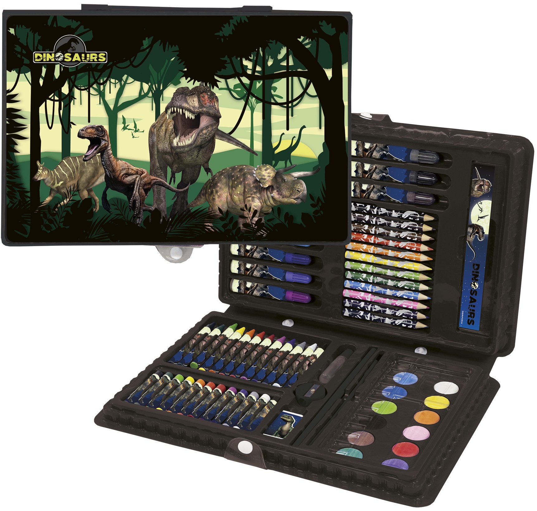 Set de desenat Derform - Dinosaur, 71 piese