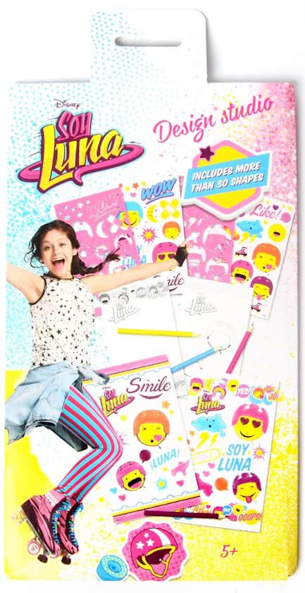 Design Studio - Set de pictura Soy Luna, cu sabloane si autocolante