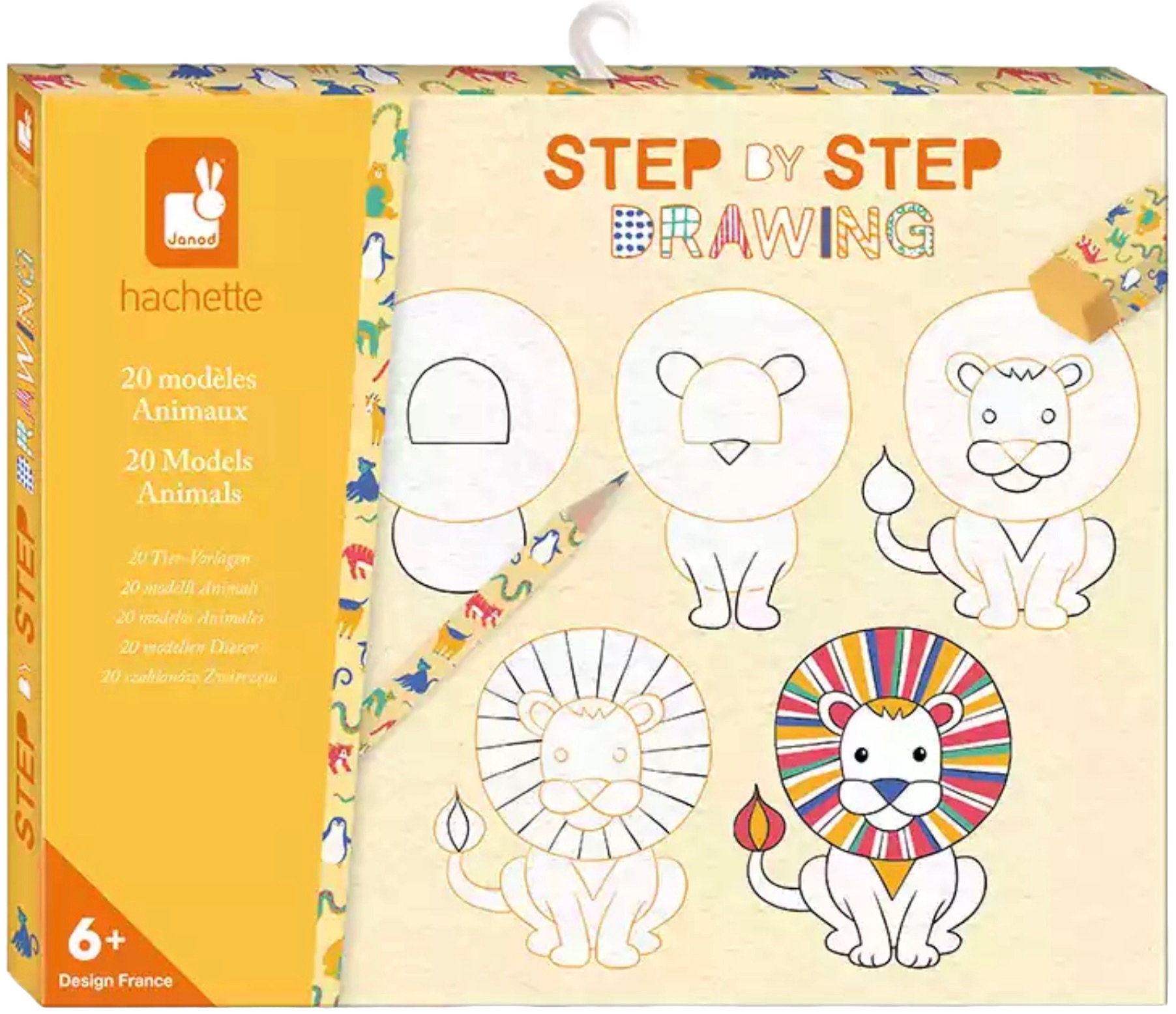 Set de desen  Janod -Paș cu paș, animale, 20 de modele