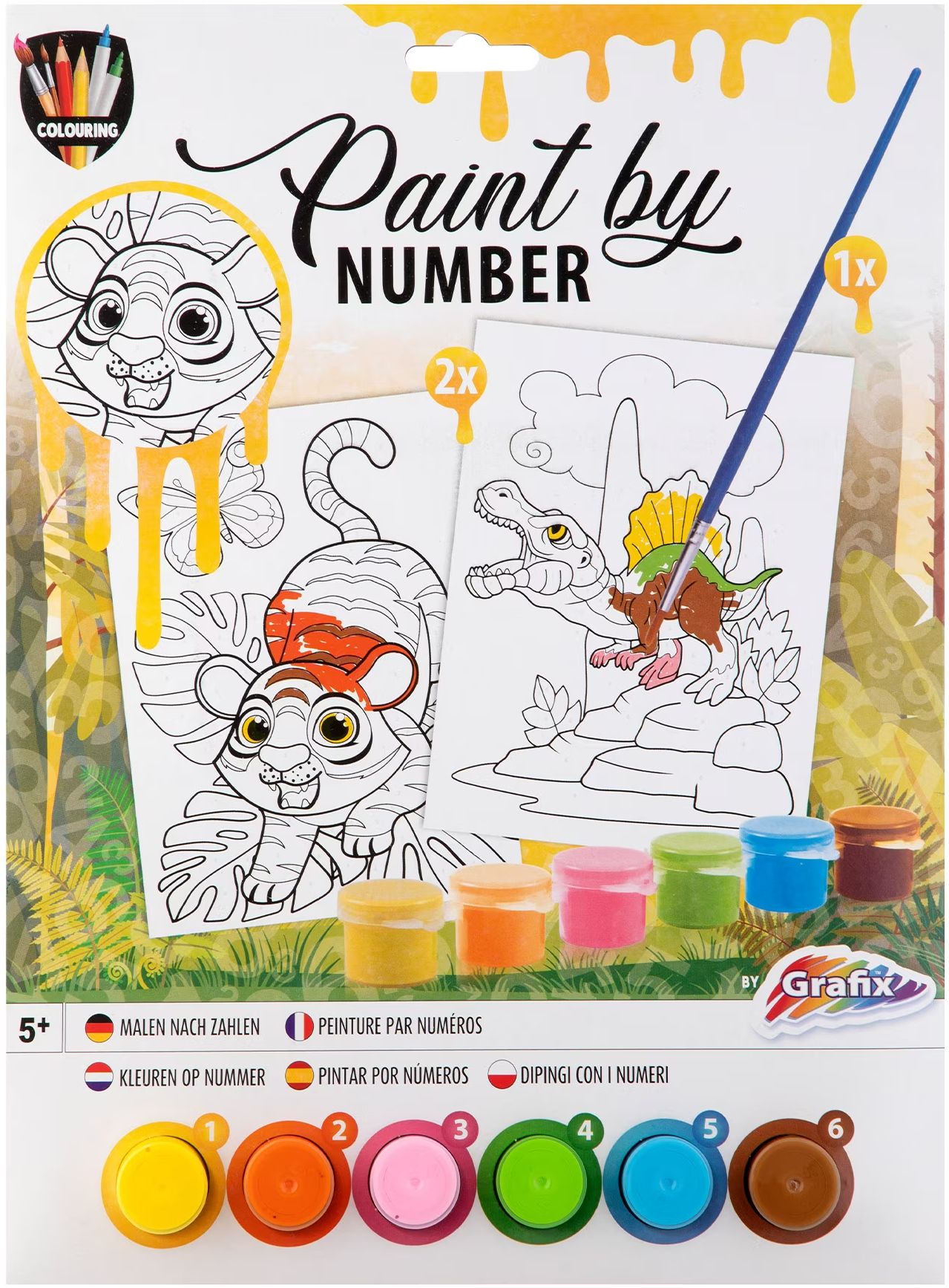 Set de desen cu numere Grafix - Galben