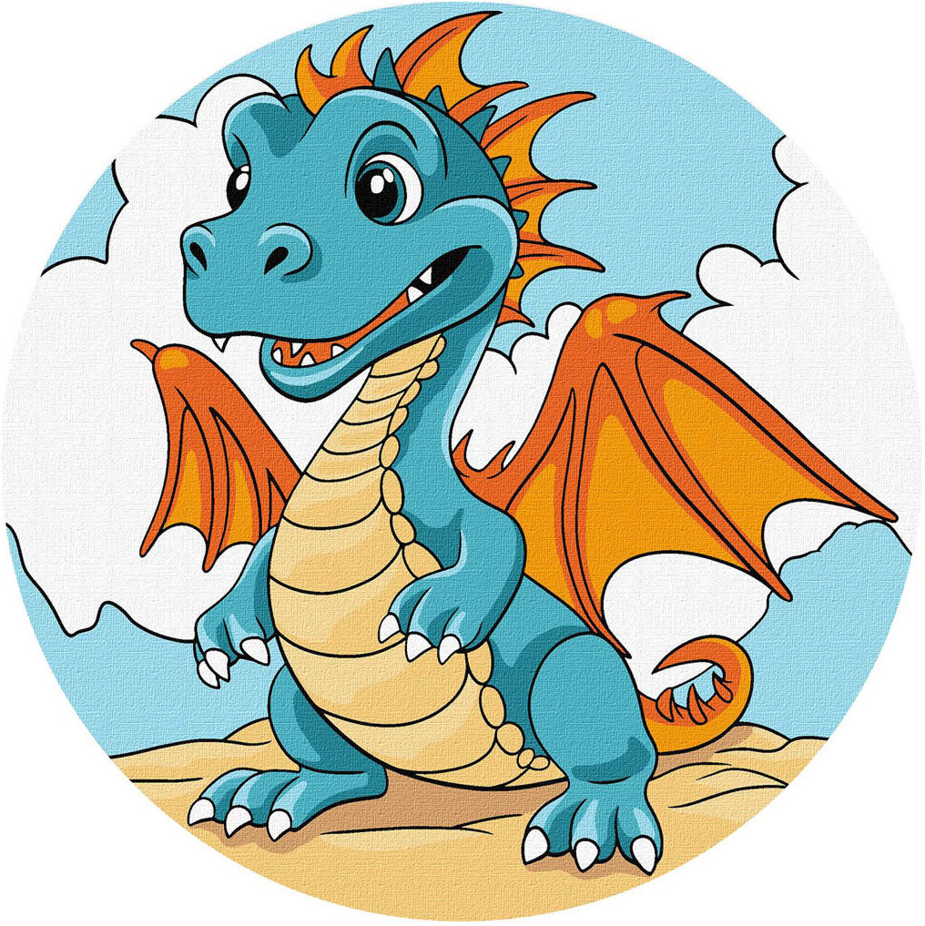 Set pictura pe numere  Ideyka - Dragon, 19 cm